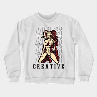 Aries The Creative Zodiac Sign Crewneck Sweatshirt